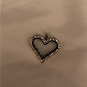 COPY - ORIGAMI OWL SILVER HEART WITH CRYSTALS